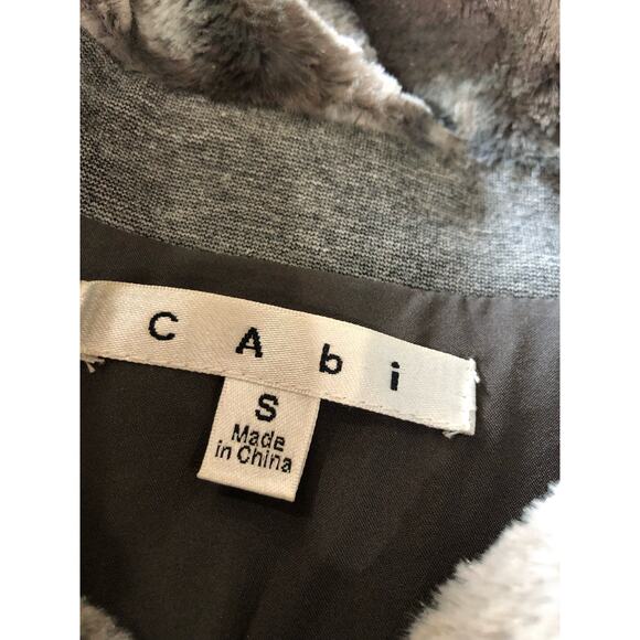 Cabi faux fur dress bomber-style jacket white/gray women's size small - Picture 8 of 9